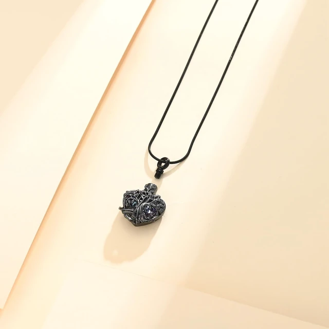 Alt view image 3 of 6 - Cremation Jewelry Tree of Life Heart Urn Necklace for Human Ashes for Women Men Memorial Ashes Keepsake Pendant