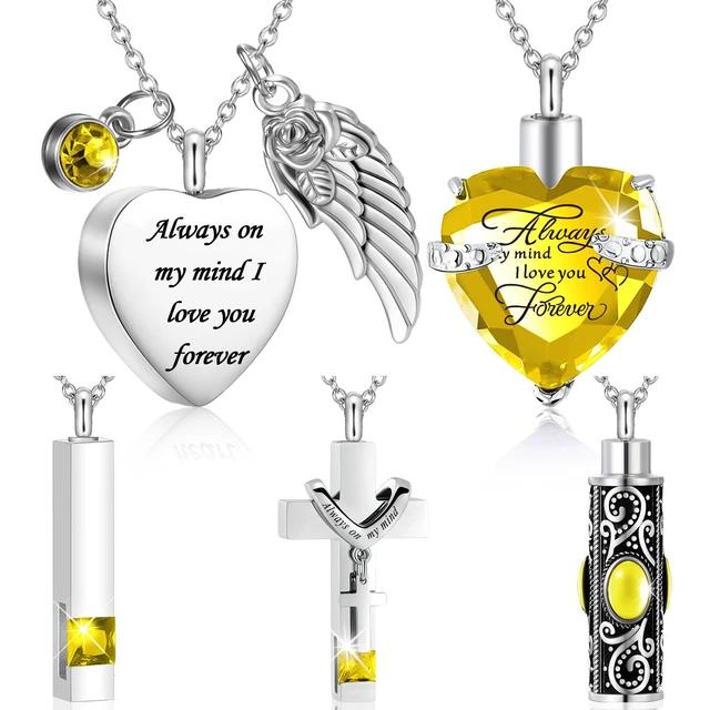 Main image of Fumete 5 Pcs Urn Necklaces for Ashes Cremation Keepsake