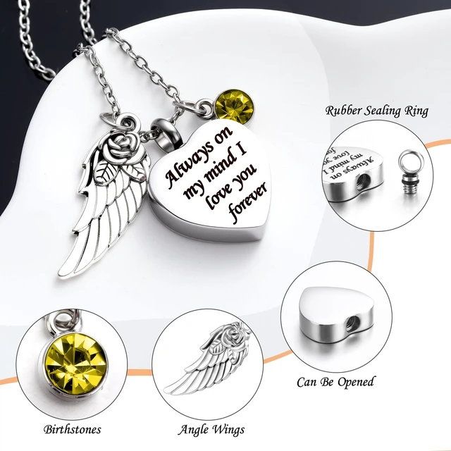 Alt view image 4 of 7 - Fumete 5 Pcs Urn Necklaces for Ashes Cremation Keepsake