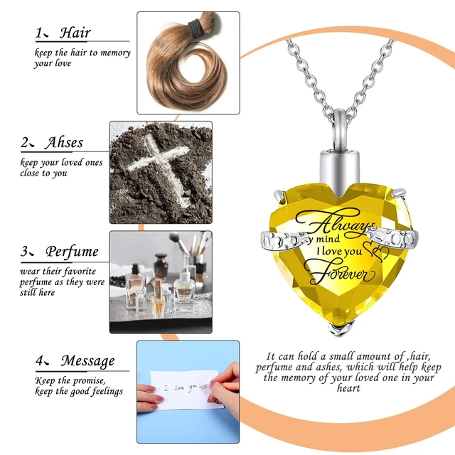 Alt view image 5 of 7 - Fumete 5 Pcs Urn Necklaces for Ashes Cremation Keepsake
