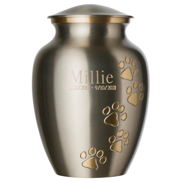 Main image of Ottillie Elite Pewter/Brass/Vert Pet Urn, up to 65lbs
