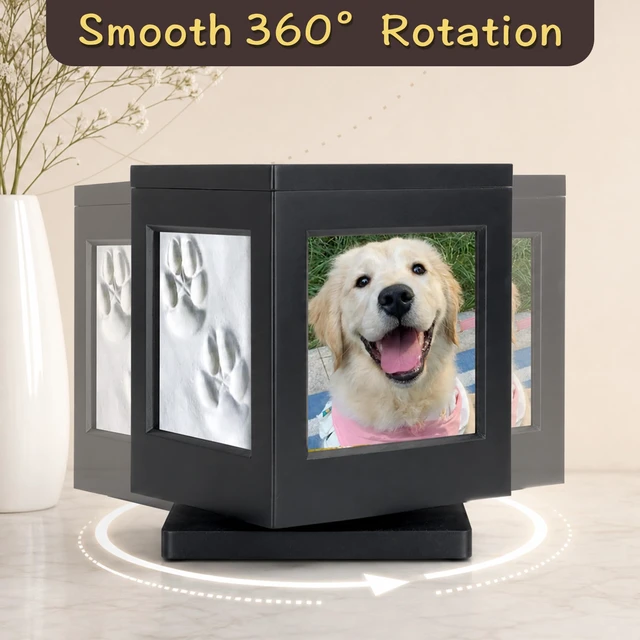 Alt view image 6 of 7 - Personalized Dog Urn for Ashes, Wooden Memorial Keepsake for Cat