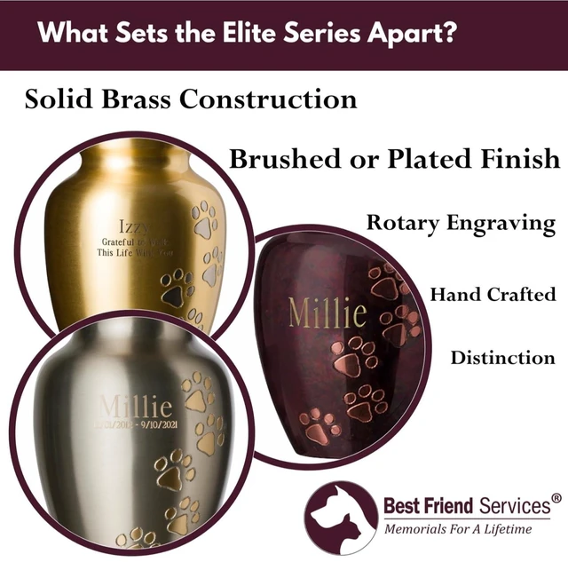 Alt view image 5 of 6 - Ottillie Elite Pewter/Brass/Vert Pet Urn, up to 65lbs
