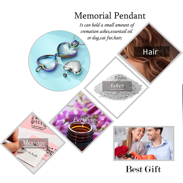 Alt view image 4 of 7 - zeqingjw Pet Cremation Jewelry for Ashes Pendant Paw Print Pet Heart Urn Necklace Memorial Keepsake Jewelry for Pet/Dog's/Cat's Ashes
