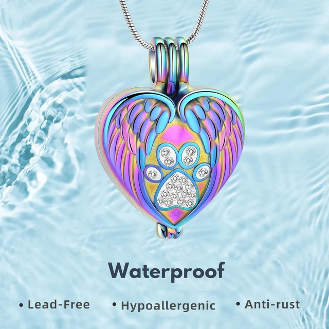 Alt view image 6 of 7 - zeqingjw Pet Cremation Jewelry for Ashes Pendant Paw Print Pet Heart Urn Necklace Memorial Keepsake Jewelry for Pet/Dog's/Cat's Ashes