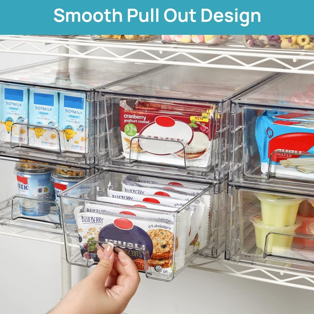 Alt view image 6 of 7 - Vtopmart 4 Pack Stackable Clear Drawer with Dividers