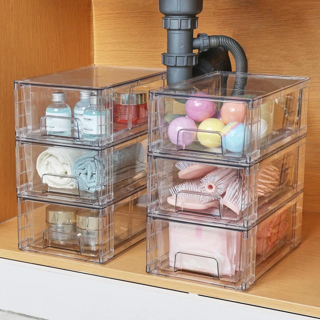 Alt view image 7 of 7 - Vtopmart 4 Pack Stackable Clear Drawer with Dividers