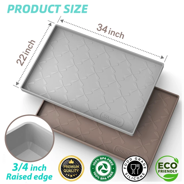 Alt view image 3 of 7 - SIKADEER Waterproof Under Sink Mat 34" x 22", Silicone Mat Kitchen liner