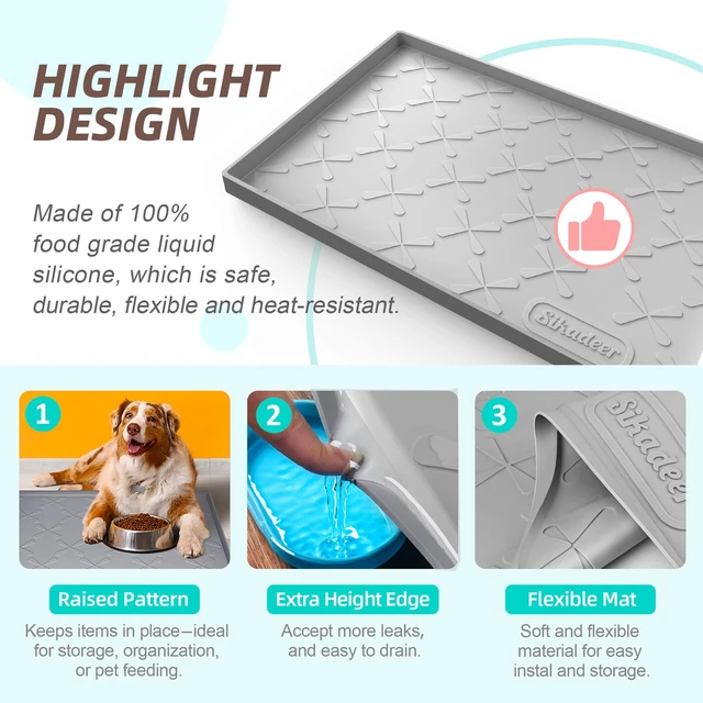 Alt view image 4 of 7 - SIKADEER Waterproof Under Sink Mat 34" x 22", Silicone Mat Kitchen liner