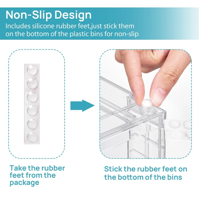 Alt view image 5 of 7 - Vtopmart Clear Stackable Storage Drawers, 4 Pack Kitchen Cabinet Set