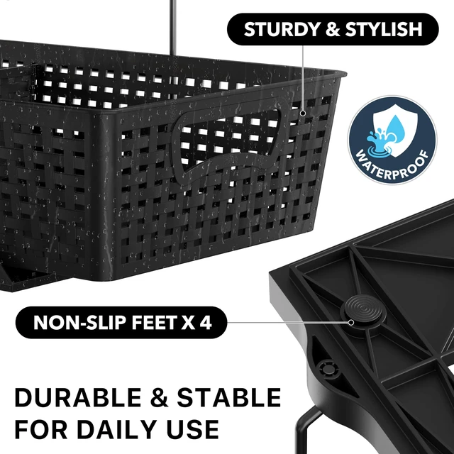 Alt view image 5 of 7 - Simple Houseware 2 Tier Pull-Out Sliding Drawer Under Sink Storage, Black