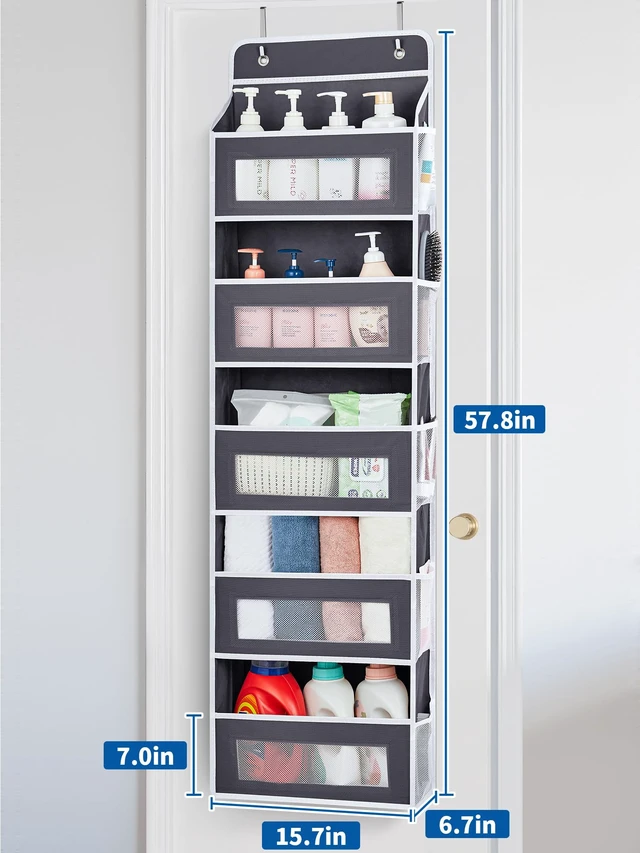 Alt view image 2 of 7 - JARLINK Over The Door Organizer, 5 Shelf Hanging Organizer w/ 5 Pockets