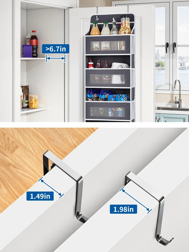 Alt view image 3 of 7 - JARLINK Over The Door Organizer, 5 Shelf Hanging Organizer w/ 5 Pockets