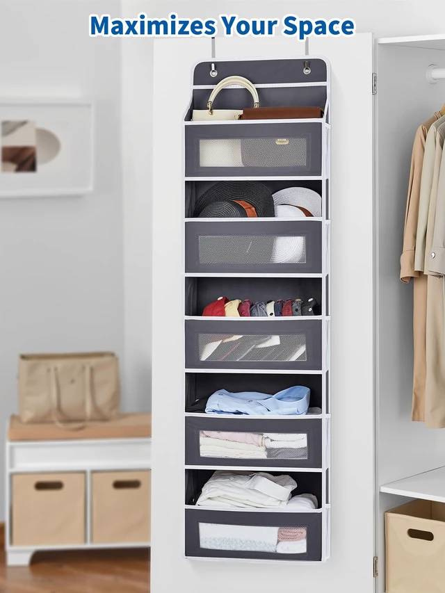 Alt view image 6 of 7 - JARLINK Over The Door Organizer, 5 Shelf Hanging Organizer w/ 5 Pockets