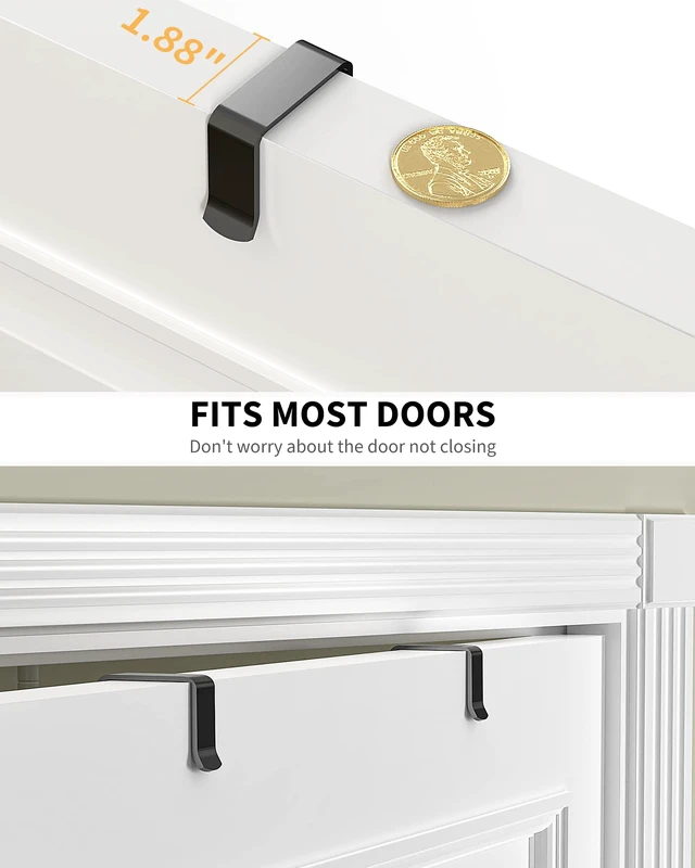 Alt view image 3 of 7 - Moforoco 9-Tier Over The Door Pantry Organizer, Pantry Organization and Storage, Black Hanging Basket Wall Spice Rack Seasoning Shelves, Home & Kitchen Bedroom Bathroom House Essentials