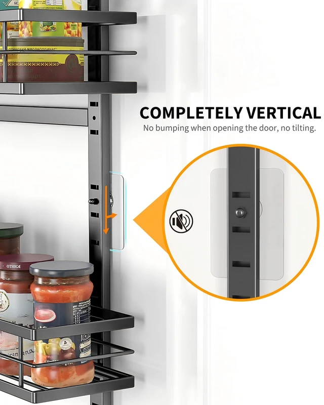 Alt view image 5 of 7 - Moforoco 9-Tier Over The Door Pantry Organizer, Pantry Organization and Storage, Black Hanging Basket Wall Spice Rack Seasoning Shelves, Home & Kitchen Bedroom Bathroom House Essentials