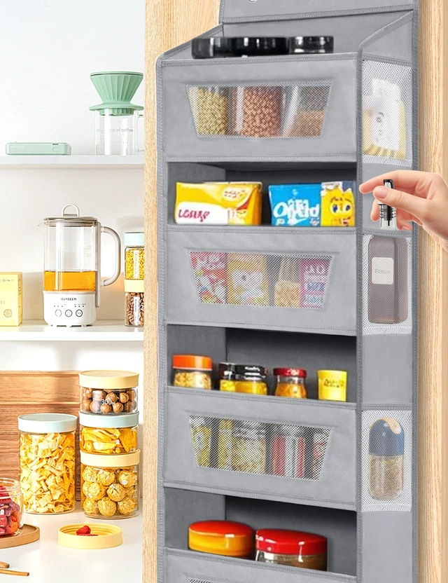 Alt view image 6 of 6 - Meolsaek Over the Door Organizer,46lbs Anti-Tilt Behind the Door Storage
