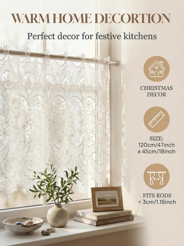 Alt view image 5 of 7 - Molaxhome Homey Sheer Embroidered Flowers Vine Valance Window Treatment