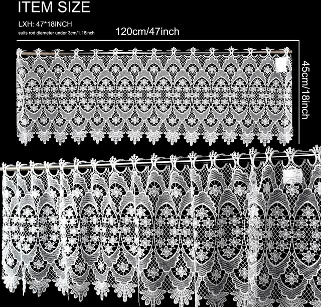 Alt view image 7 of 7 - Molaxhome Homey Sheer Embroidered Flowers Vine Valance Window Treatment