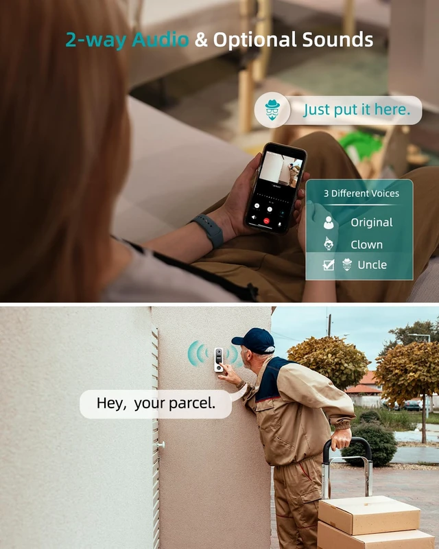 Alt view image 3 of 7 - ZUMIMALL 2K Wireless Doorbell Camera No Subscription, Battery Powered