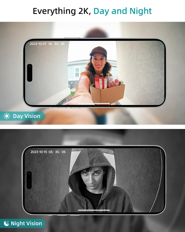 Alt view image 5 of 7 - ZUMIMALL 2K Wireless Doorbell Camera No Subscription, Battery Powered