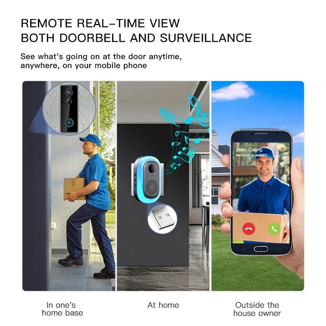Alt view image 5 of 5 - Doorbell Camera Wireless No Subscription with Free Cloud Storage