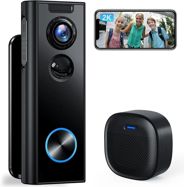 Main image of XTU 2K Wireless Doorbell Camera with Chime, No Subscription, Alexa