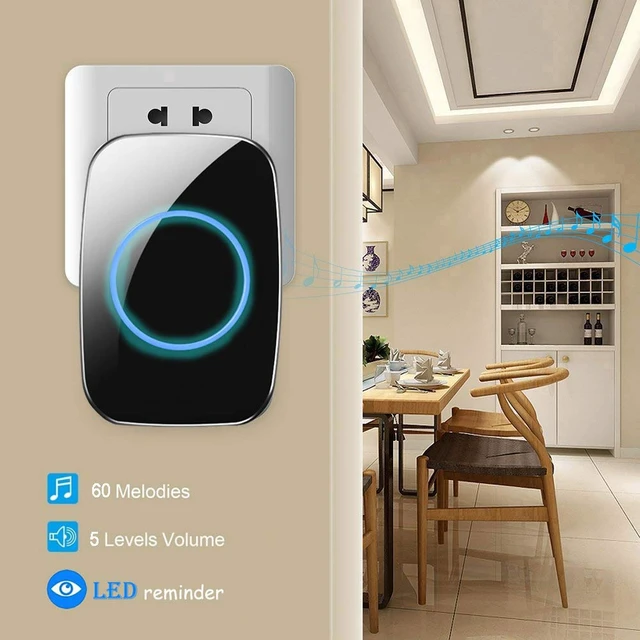 Alt view image 4 of 7 - FullHouse Wireless Doorbell Kit Waterproof, Distinguish Front and Back Door