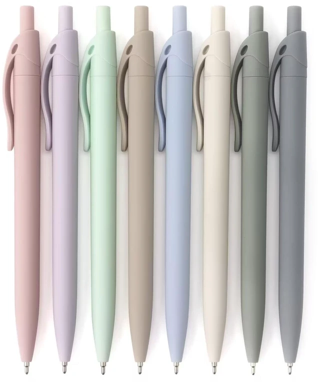 Main image of Bribobo 8-Pack Retractable Ballpoint Pens, Smooth Writing, Black Ink