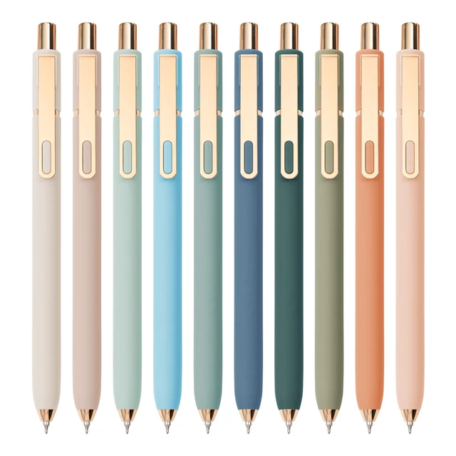 Main image of Linbsunne Gel Pens Black Ink for Office 0.5mm Fine Point Pen, 10 pcs