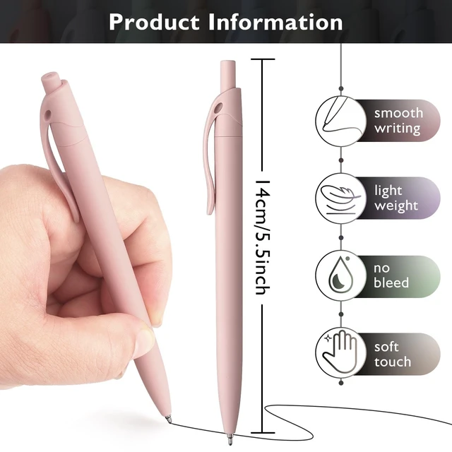 Alt view image 2 of 7 - Bribobo 8-Pack Retractable Ballpoint Pens, Smooth Writing, Black Ink