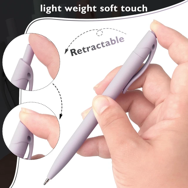 Alt view image 3 of 7 - Bribobo 8-Pack Retractable Ballpoint Pens, Smooth Writing, Black Ink