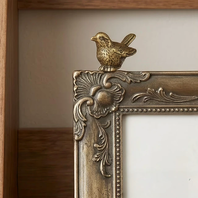Alt view image 4 of 6 - 3 Pcs Brass Sparrow Door Hinge Toppers, Mini Bird Decor