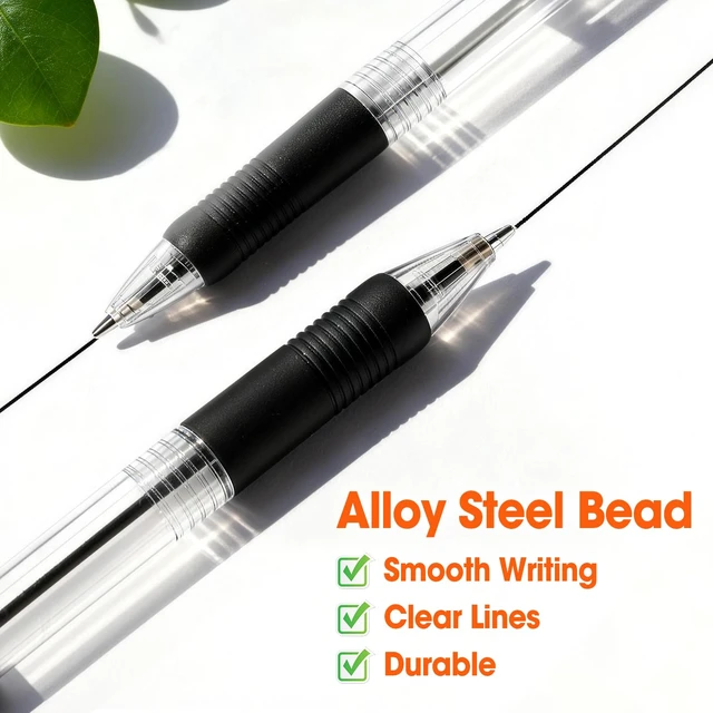Alt view image 3 of 7 - 100 Pack Ballpoint Pens Bulk, Retractable Black Pens Ballpoint Medium Point 1mm with Super Soft Grip, No Bleed Ink Pens Smooth Writing, School, Office, Teacher Supplies, Best Gifts for Coworkers