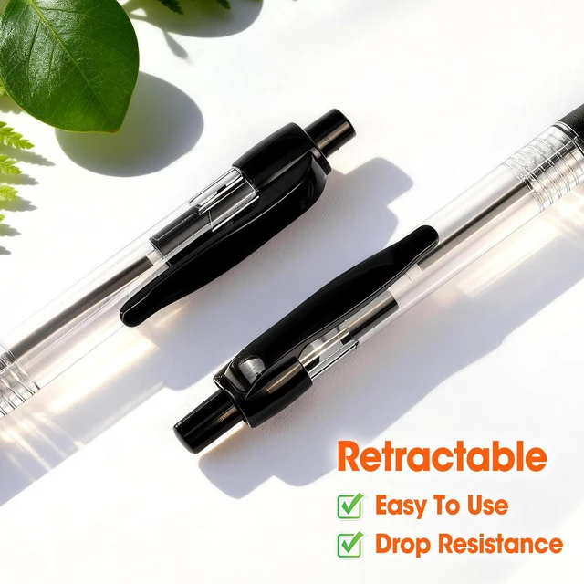 Alt view image 4 of 7 - 100 Pack Ballpoint Pens Bulk, Retractable Black Pens Ballpoint Medium Point 1mm with Super Soft Grip, No Bleed Ink Pens Smooth Writing, School, Office, Teacher Supplies, Best Gifts for Coworkers