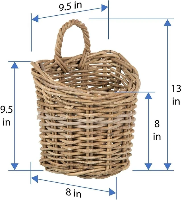 Alt view image 7 of 7 - Kouboo Kobo Wall Basket, Small, Gray-Brown
