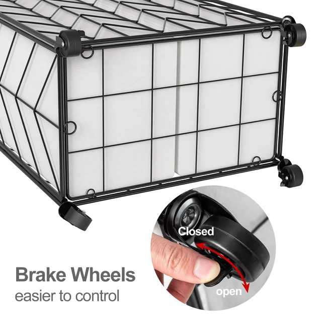 Alt view image 7 of 7 - WOWLIVE Double Laundry Hamper with Lid, Rolling Laundry Basket with Wheels