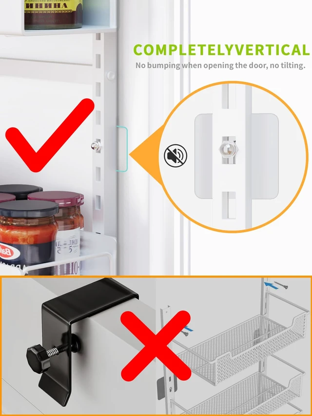 Alt view image 6 of 7 - 6-Tier Hanging Pantry Organizer, Metal Spice Rack Storage for Kitchen Laundry Bathroom Cabinet, White