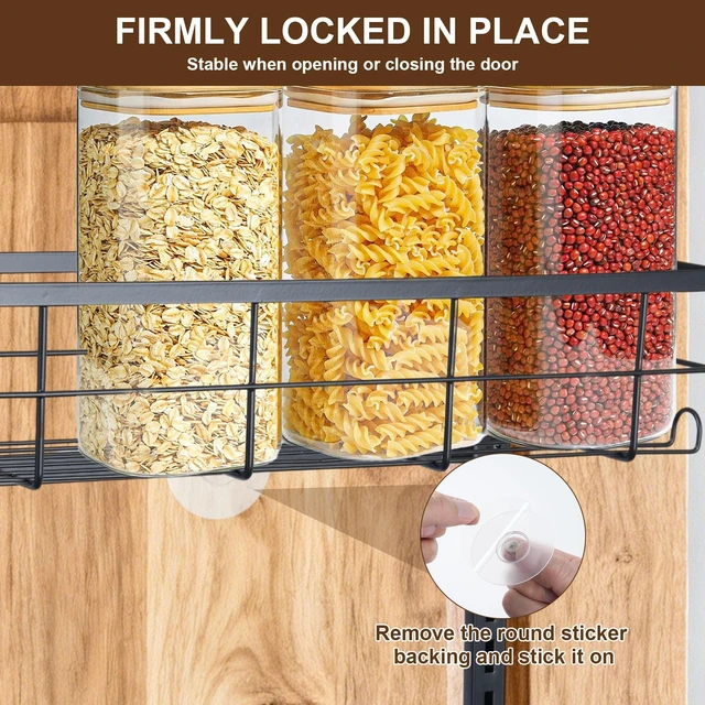 Alt view image 6 of 7 - Pantry Door Organizer, 9-Tier Over The Door Pantry Organizer for Kitchen Pantry Storage, Adjustable Metal Hanging Spice Rack with 9 Baskets for Pantry Kitchen Bathroom Laundry Room Closet, Black