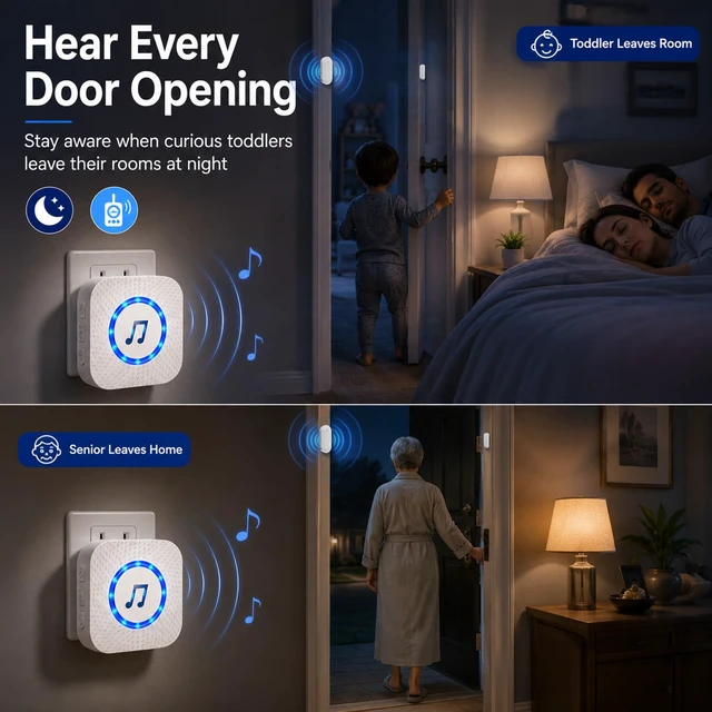 Alt view image 7 of 7 - SanJie Door Chime Alarm When Open for Kids Safety, Home and Business