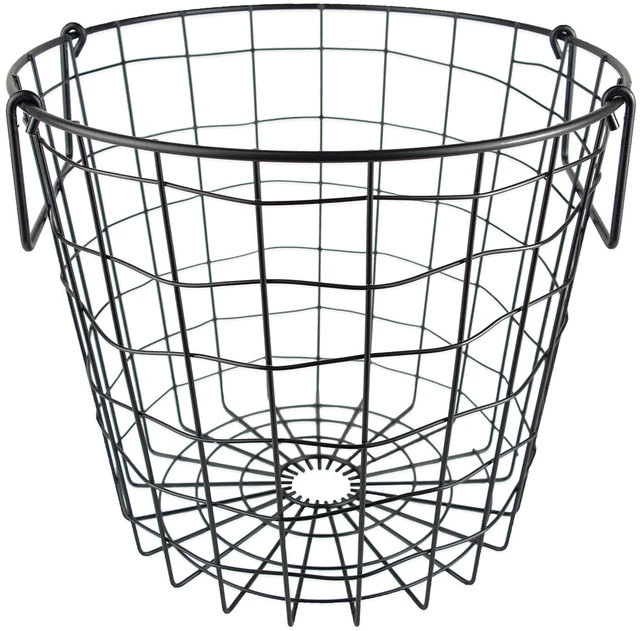 Main image of DII Metal Wire Utility Storage Bin, Small Round, 12x12x10", Black