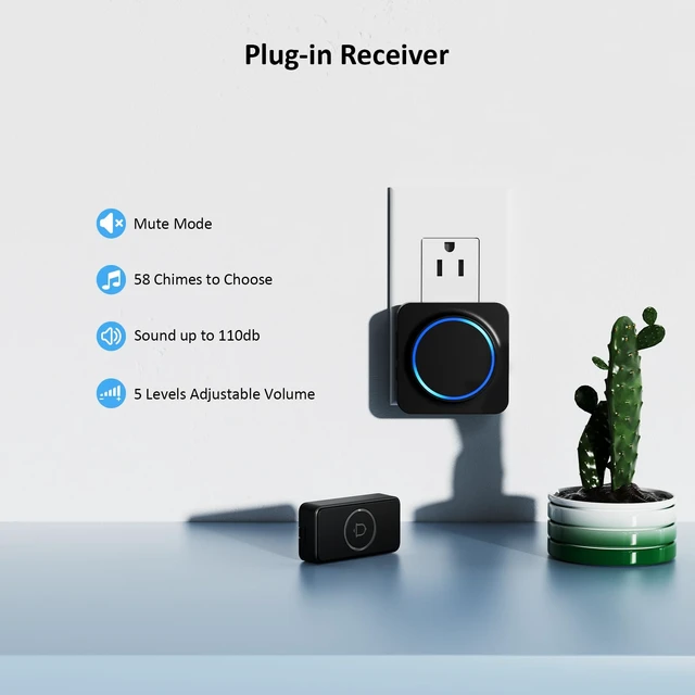Alt view image 2 of 6 - Doorbell,Wireless Doorbell Battery Powered for Home Classroom Waterproof