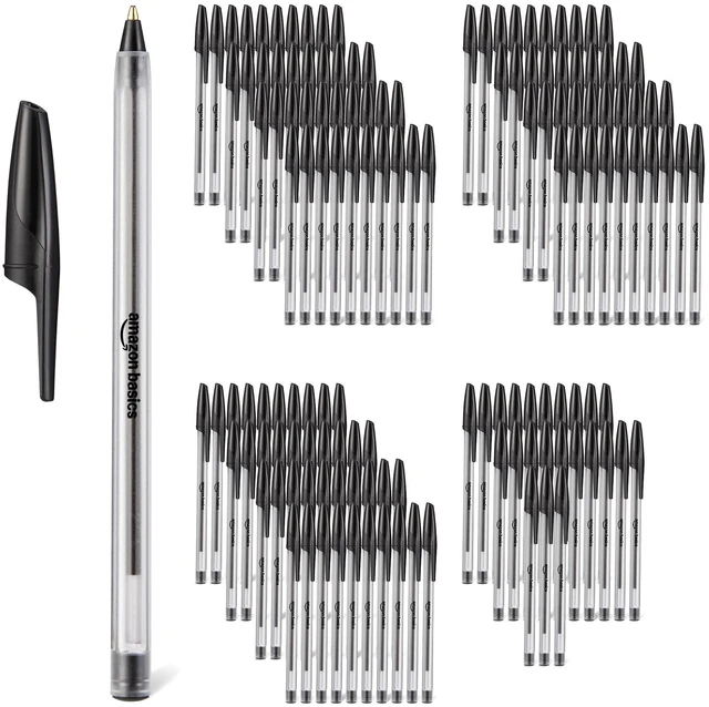 Main image of Amazon Basics Ballpoint Pens, Medium Point 1.0mm, Black Ink, 144-Pack