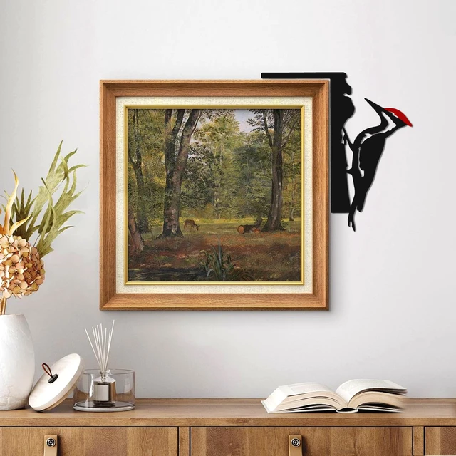 Alt view image 6 of 7 - Red Head Woodpecker Door Topper, Metal Corner Decor for Home