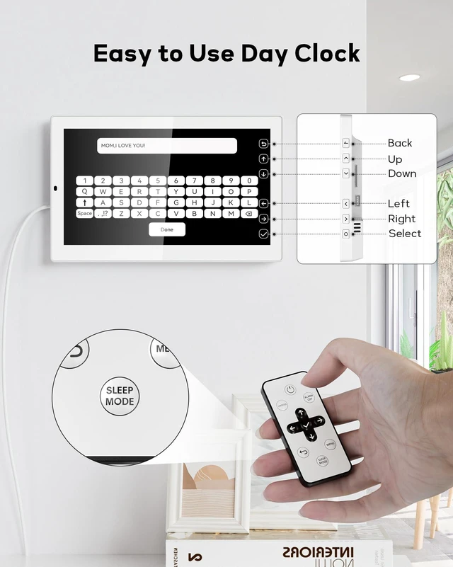 Alt view image 4 of 7 - Mesqool 10.1" Large Digital Calendar Clock for Seniors with Date & Day