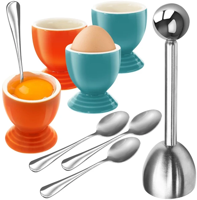 Main image of Colorful Soft Boiled Eggs Cups Set Caribbean & Frame