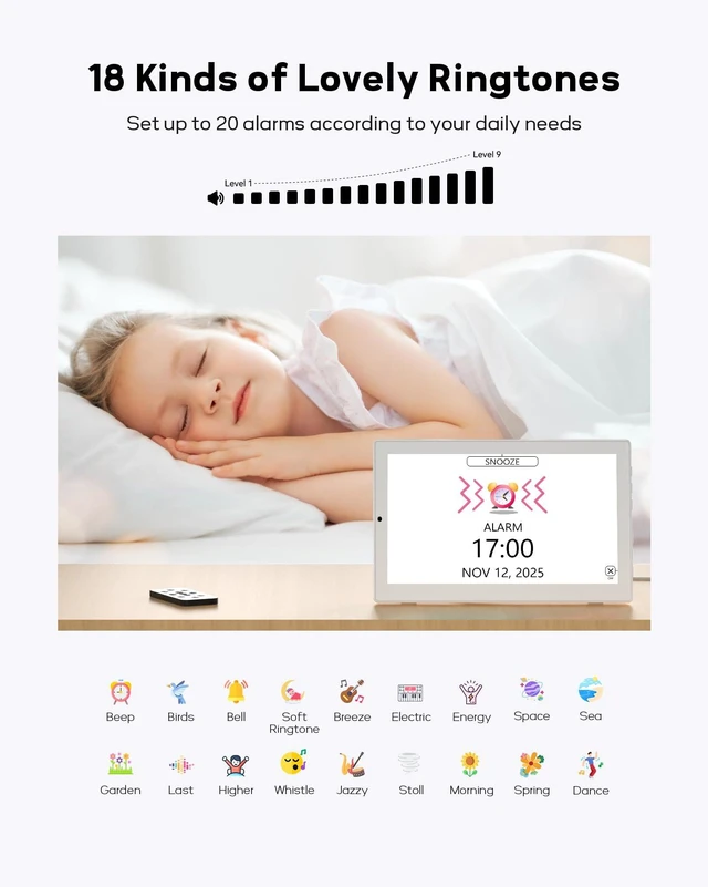 Alt view image 6 of 7 - Mesqool 10.1" Large Digital Calendar Clock for Seniors with Date & Day
