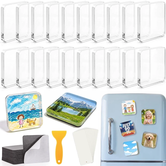 Main image of Upgraded 20PCS DIY Fridge Magnet Kit, Clear Acrylic Magnet for Refrigerator