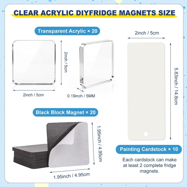 Alt view image 2 of 7 - Upgraded 20PCS DIY Fridge Magnet Kit, Clear Acrylic Magnet for Refrigerator