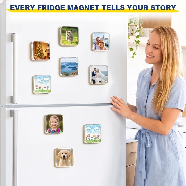 Alt view image 3 of 7 - Upgraded 20PCS DIY Fridge Magnet Kit, Clear Acrylic Magnet for Refrigerator